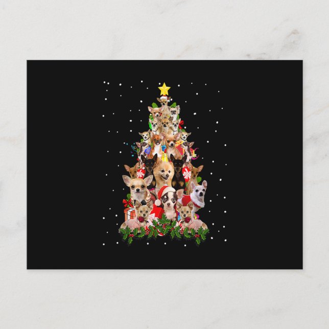 Funny Chihuahua Christmas Tree Xmas For Chihuahua Postkarte (Vorderseite)