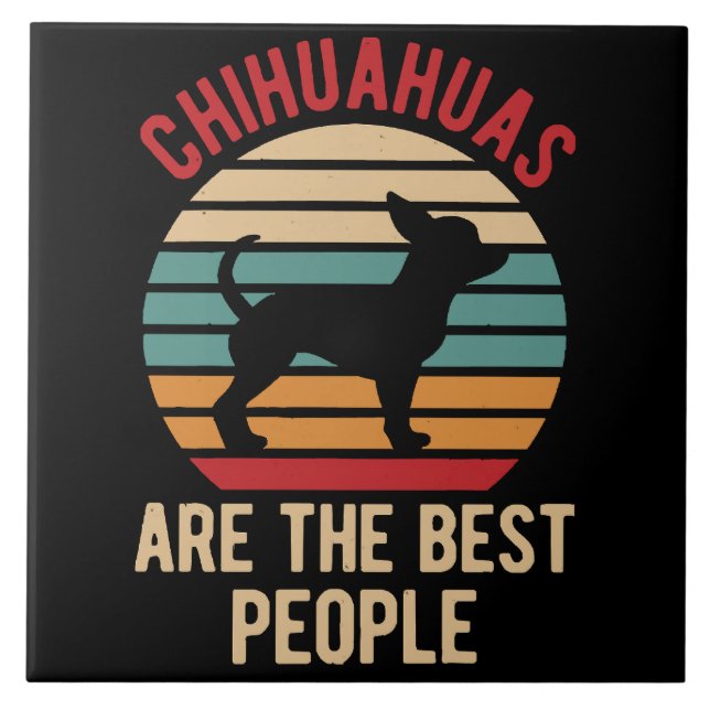 Funny Chihuahua Dogs Gift Fliese (Vorderseite)