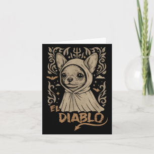 Funny Chihuahua El Diablo.small Devil Retro Hallo Karte