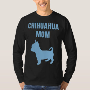 Funny Chihuahua Mama mit einer blauen Silhouette e T-Shirt