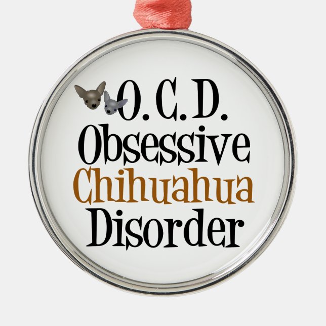 Funny Chihuahua Ornament Aus Metall (Vorne)