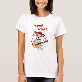 Funny Chihuahua spielt Gitarre. Niedlicher Hund T-Shirt