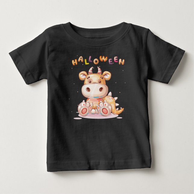 Funny Childish Halloween Dino Kleinkind Baby T-shirt (Vorderseite)