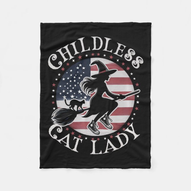 Funny Childless Cat Lady Wicked Hexen for Kamala Fleecedecke (Vorderseite)