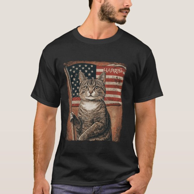 Funny Childless Cat Ladys For Harris 2024 T Shirt (Vorderseite)