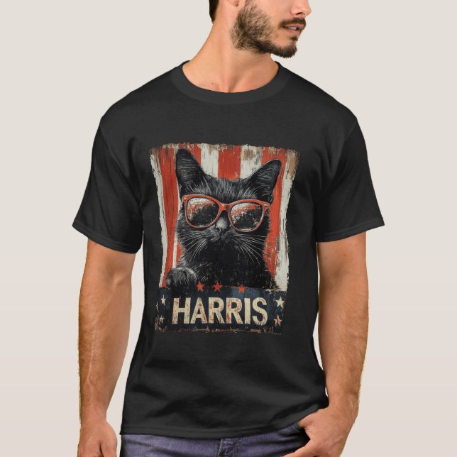 Funny Childless Cat Ladys For Harris 2024 T Shirt (Vorderseite)