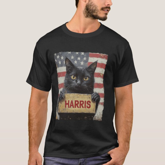 Funny Childless Cat Ladys For Harris 2024 T Shirt (Vorderseite)