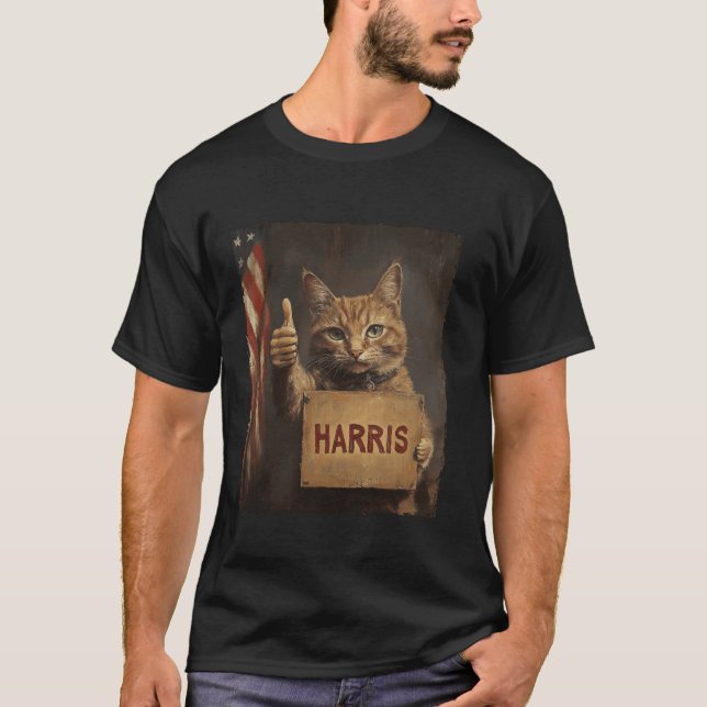 Funny Childless Cat Ladys For Harris 2024 T Shirt (Vorderseite)