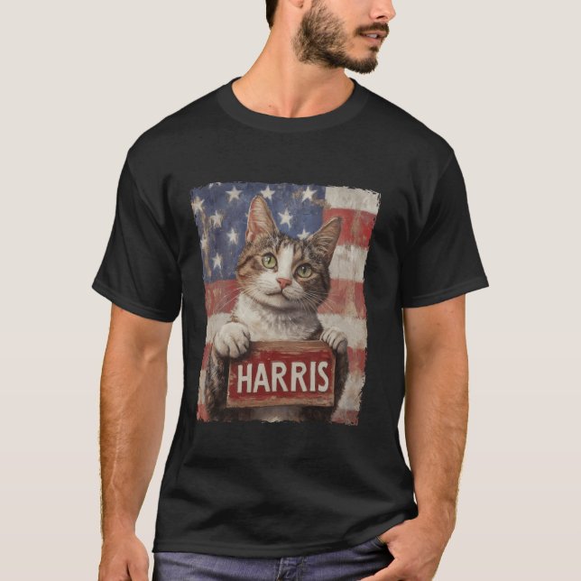 Funny Childless Cat Ladys For Harris 2024 T Shirt (Vorderseite)