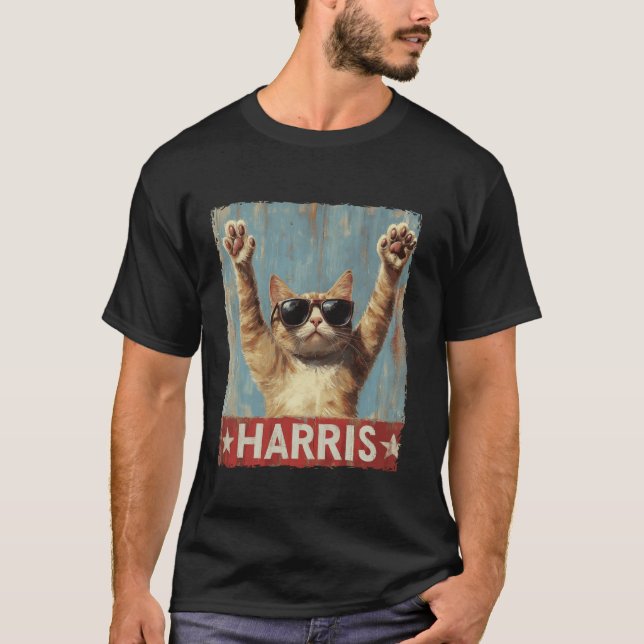 Funny Childless Cat Ladys For Harris 2024 T Shirt (Vorderseite)