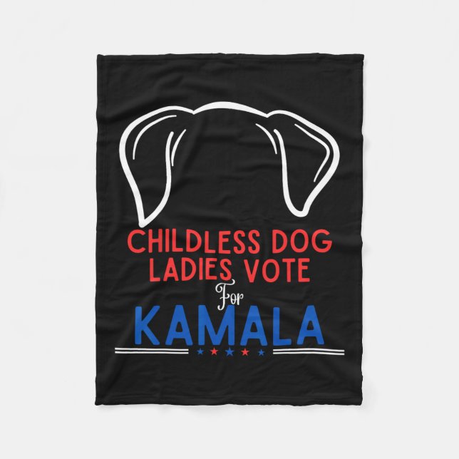 Funny Childless Dog Ladys wählen Kamala Fleecedecke (Vorderseite)