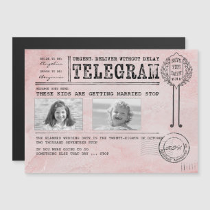 Funny Chilhood Fotos Save the Date Telegramm Magneteinladung