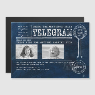 Funny Chilhood Fotos Save the Date Telegramm Magneteinladung