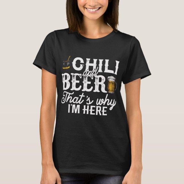 Funny Chili Cook Off Party Beer T-Shirt (Vorderseite)