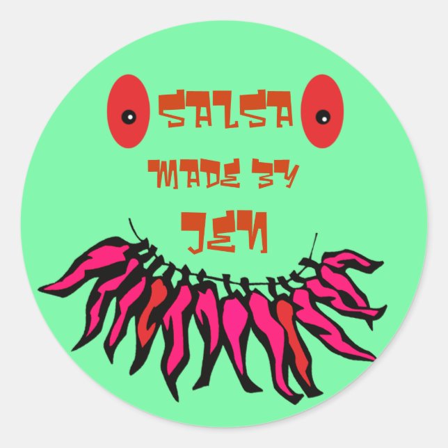 Funny Chili Pepper Canning Labels Runder Aufkleber (Vorderseite)