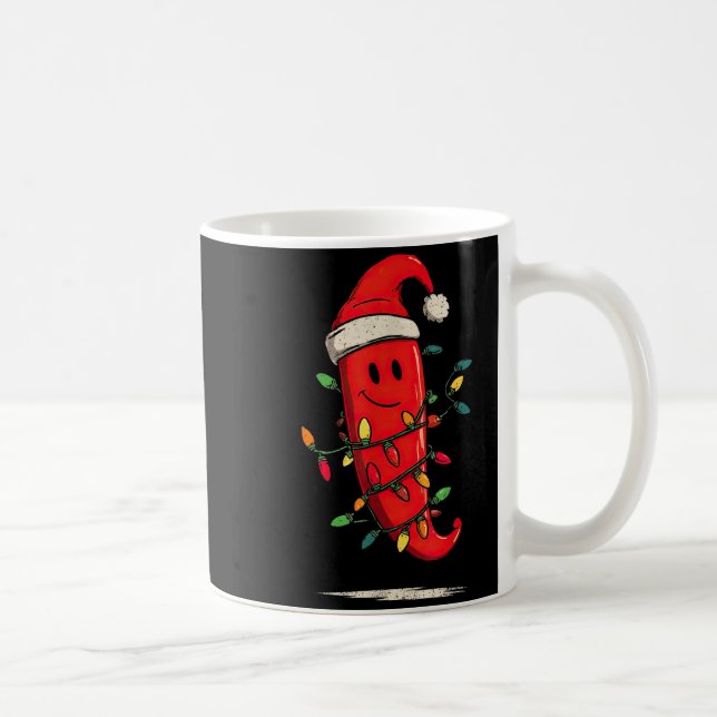 Funny Chili Pepper Christmas Graphics Lights Lover Kaffeetasse (Rechts)