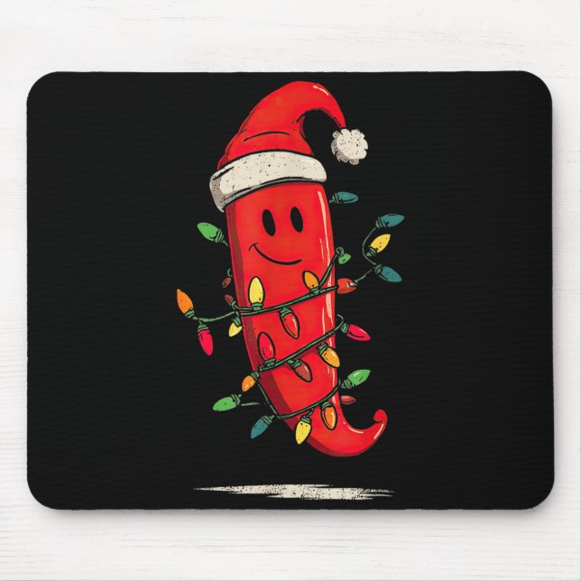 Funny Chili Pepper Christmas Graphics Lights Lover Mousepad (Vorne)