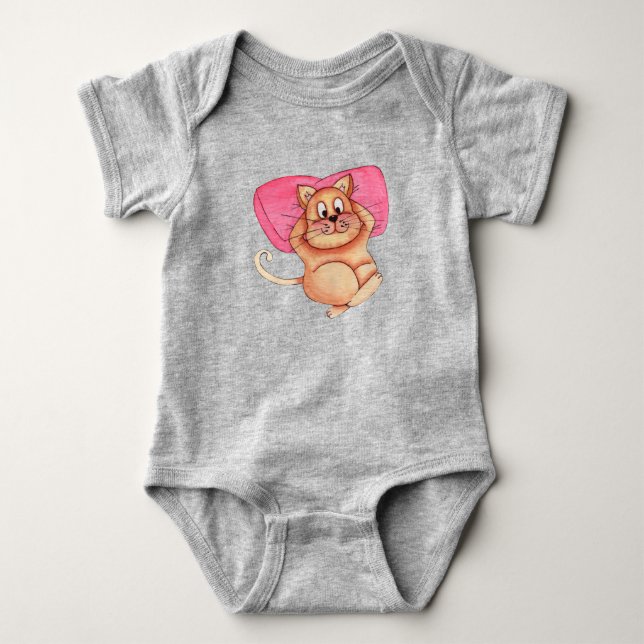 Funny Chillin Cat Pet Niedlich Baby Strampler (Vorderseite)