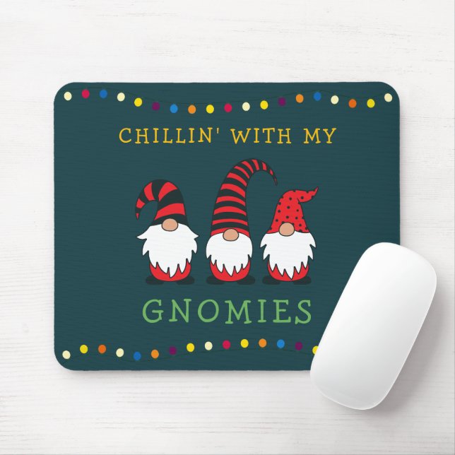Funny Chillin' mit meinen Gnomen Weihnachtslöffel  Mousepad (Mit Mouse)