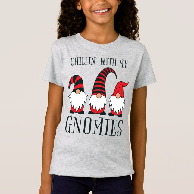 Funny Chillin' mit meinen Gnomen Weihnachtslöffel  T-Shirt (Vorderseite)