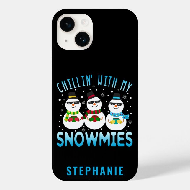 Funny Chillin' mit meinen Schneemassen Weihnachten Case-Mate iPhone Hülle (Rückseite)