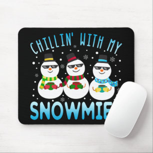 Funny Chillin' mit meinen Schneemassen Weihnachten Mousepad