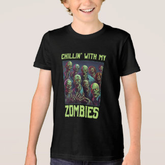 Funny Chillin mit meinen Zombies Tri-Blend Shirt
