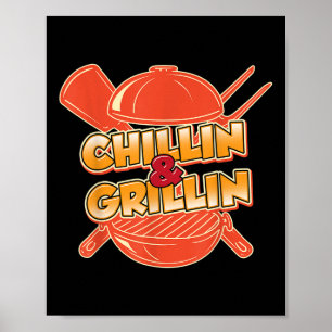 Funny Chillin und Grillin Grillen Fleisch Brisket Poster