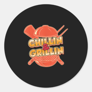 Funny Chillin und Grillin Grillen Fleisch Brisket Runder Aufkleber