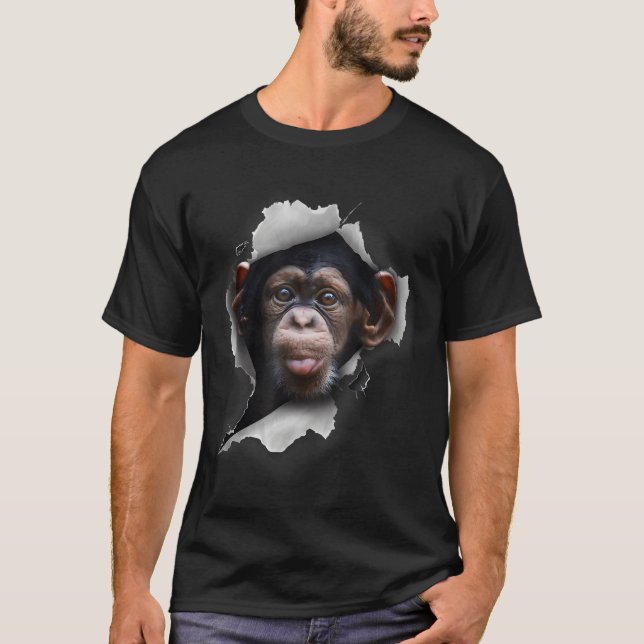 Funny Chimp, Funny Monkey Lover, Schimpanzee Affe T-Shirt (Vorderseite)