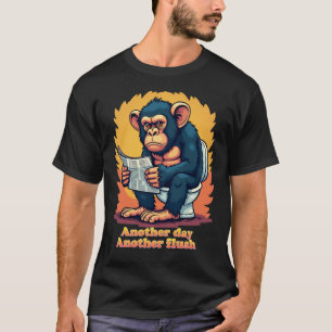 Funny Chimp Toilette Spaß T-Shirt