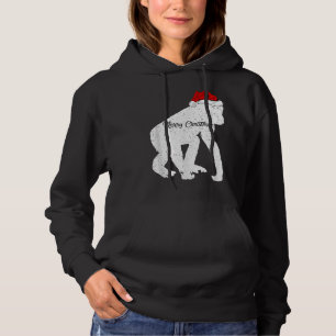 Funny Chimpanzee Animal Lover Weihnachtsmannmütze Hoodie