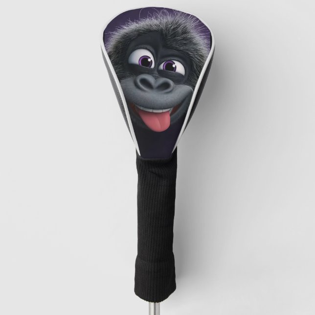 Funny chimpanzee cartoon  golf headcover (Vorderseite)