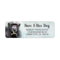 Funny Chimpanzee Middle Finger Rücksendeadresse
