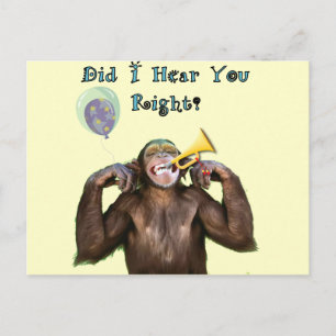 Funny Chimpanzee Over the Hill Birthday Postkarte