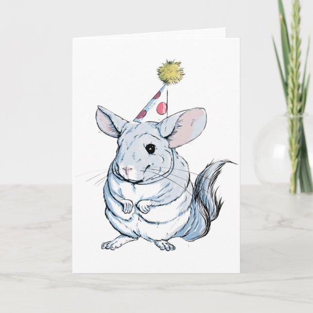 Funny Chinchilla Birthday Card Karte (Vorderseite)