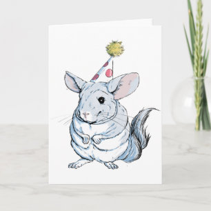 Funny Chinchilla Birthday Card Karte