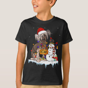 Funny Chinese Creed Dog Christmas Snowman Xmas L T-Shirt