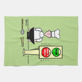 Funny Chinese Food Stir Fry Wok Cartoon Küche Küchentuch