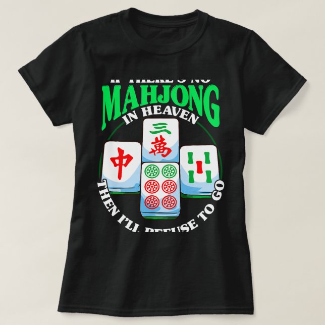 Funny Chinese Mahjong Tile Game T-Shirt (Design vorne)
