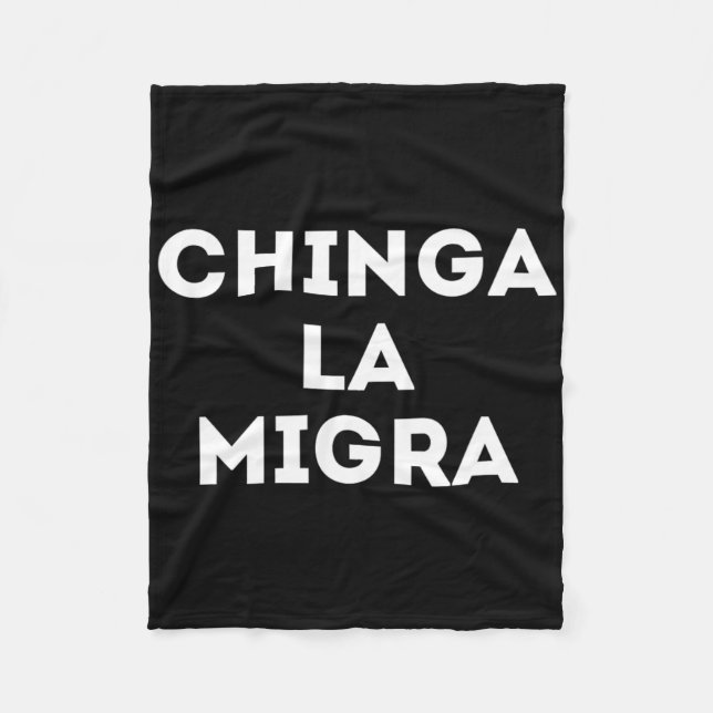 Funny Chinga La Migra Mexican Border Patrol Resist Fleecedecke (Vorderseite)