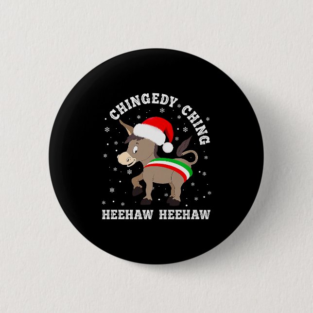 Funny Chingedy Ching Hee Haw Santa Merry Christmas Button (Vorderseite)