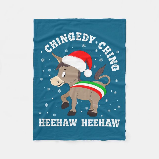 Funny Chingedy Ching Hee Haw Santa Merry Christmas Fleecedecke (Vorderseite)