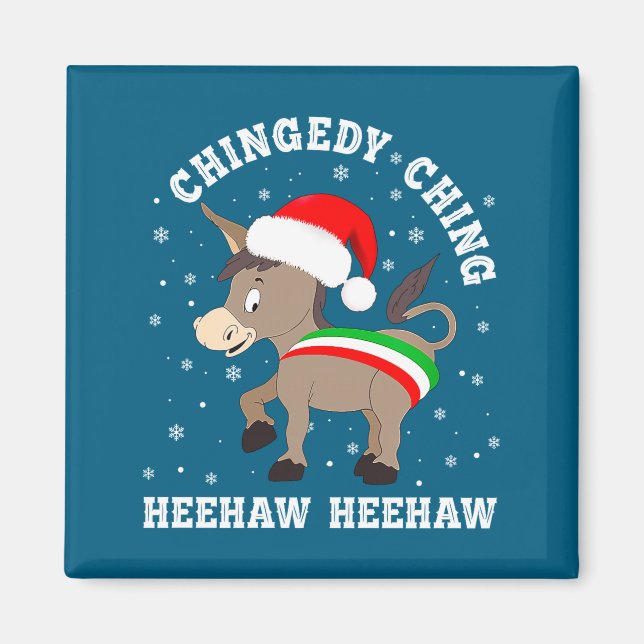 Funny Chingedy Ching Hee Haw Santa Merry Christmas Magnet (Vorne)