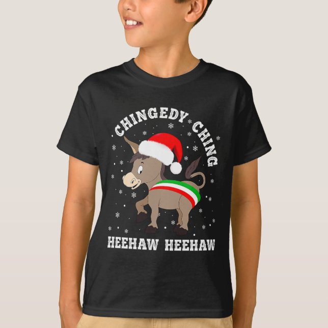 Funny Chingedy Ching Hee Haw Santa Merry Christmas T-Shirt (Vorderseite)
