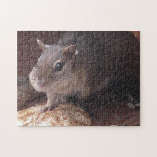 Funny Chipmunk mit Food in Cheeks niedlicher Tiere Puzzle