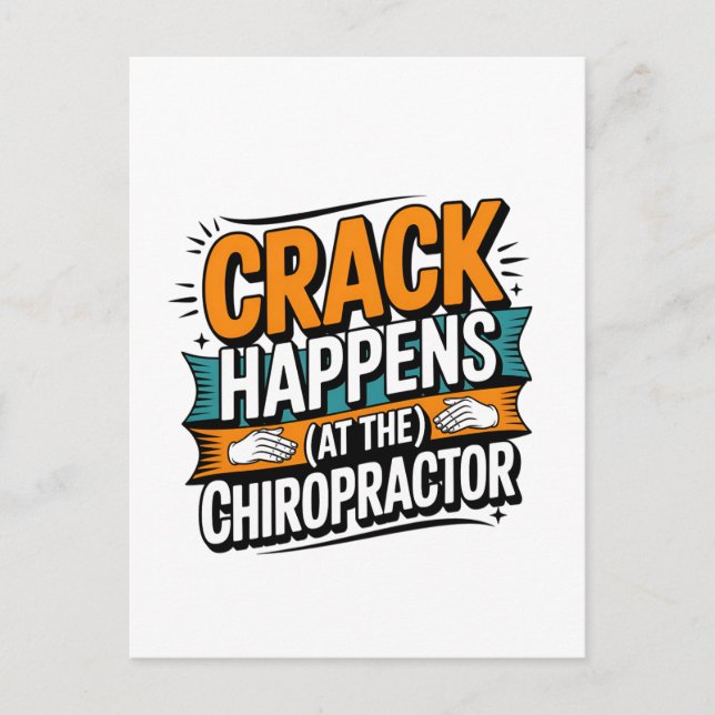 Funny Chiropracic Zitate Spine Crack Spaß Postkarte (Vorderseite)