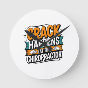 Funny Chiropracic Zitate Spine Crack Spaß Runde Wanduhr