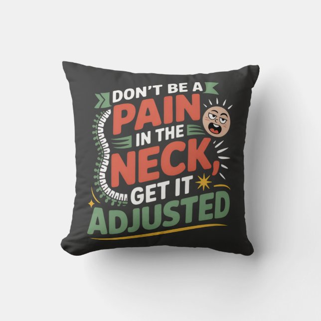 Funny Chiropractic Spine Care Quote Kissen (Vorderseite)