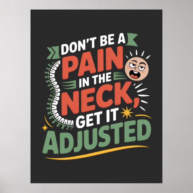 Funny Chiropractic Spine Care Quote Poster (Vorne)